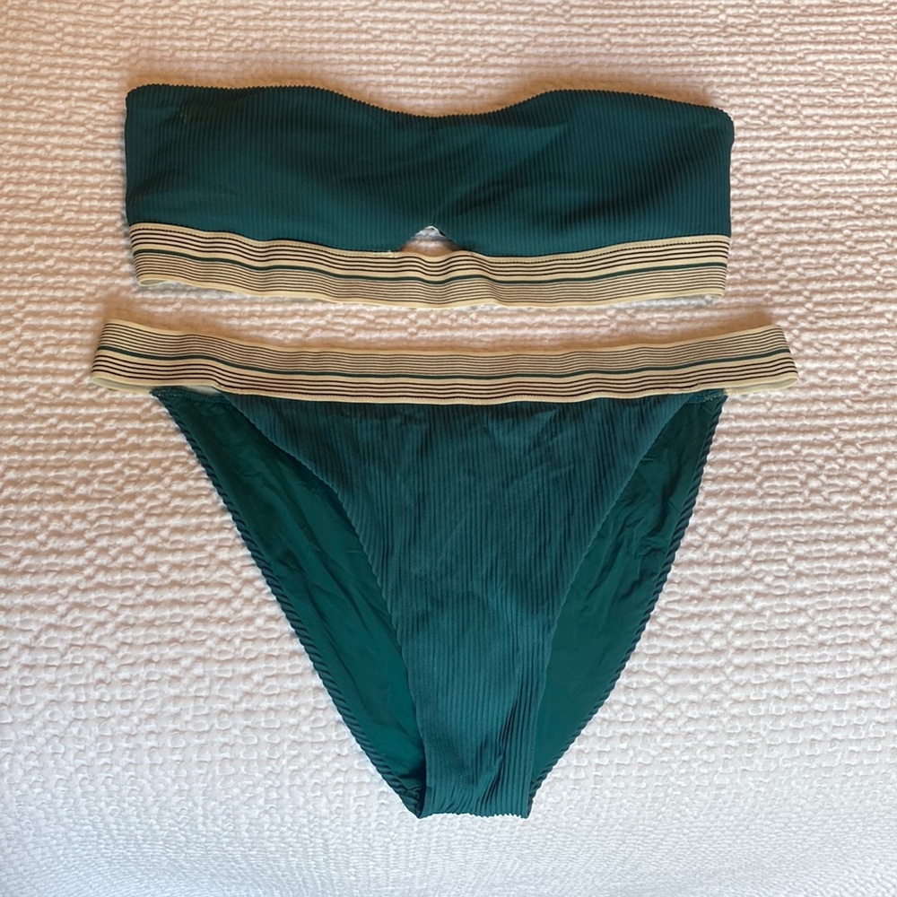 Dolce Vita Teal and Cream Bikini Set